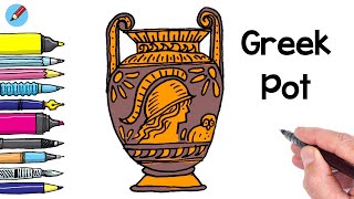 How to Draw an Ancient Greek Pot Real Easy  Volute Krater [upl. by Philip]