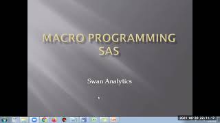 Macro Programming in SAS Part 2 httpwwwswananalyticsin [upl. by Adnak]