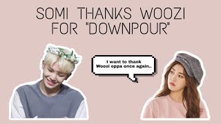 SOMI thanks WOOZI for quotDownpourquot [upl. by Kcinemod]