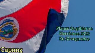 Planes de gobierno en 30 segundos Costa Rica  Elecciones 2022 Cupnng [upl. by Tonie]