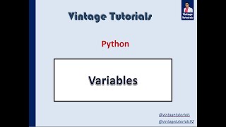 Python  Variables [upl. by Narruc]