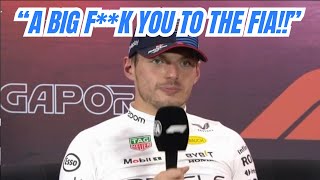 Max Verstappen Showing Protest to FIA by Giving Cold Boring Annoying Answers to the press [upl. by Notgnirrac149]