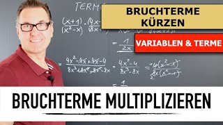 Wie multipliziere ich Bruchterme miteinander  Bruchterm Multiplikation  Kürzen von Bruchtermen [upl. by Aleiram]