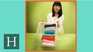 Marie Kondos Trick For Folding TShirts [upl. by Nathanson370]