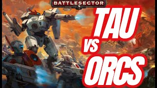 Finals Tau vs Orcs Battle Sector 40k summer knock out tournament [upl. by Agnot528]