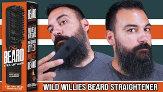 Wild Willies Beard – Ionic Beard Straightener Brush – Beard Straightening Review amp Demo [upl. by Hardunn]