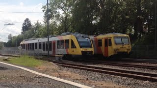 Bahnhof Westerburg an der Oberwesterwaldbahn mit VT72 und LINT 41 [upl. by Acinad]