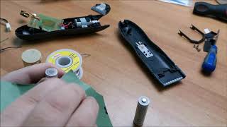 Replacing the rechargeable batteries in a cordless hair trimmer [upl. by Gwyneth206]