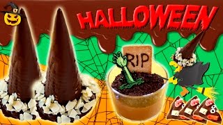 RECETAS para HALLOWEEN  3 ideas DULCES de halloween con CHOCOLATE [upl. by Sherl]