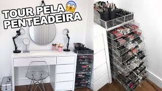 TOUR PELA PENTEADEIRA  TODA MINHA COLEÇÃO DE MAQUIAGEM [upl. by Sibylle50]