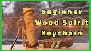 Easy Beginner Wood Spirit Keychain Whittle [upl. by Atteynek931]