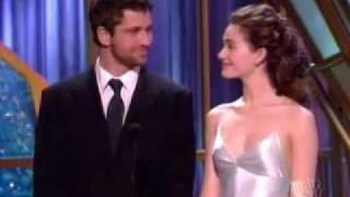 Emmy Rossum amp Gerard Butler at Critics Choice Award 2005 [upl. by Atnohsal]