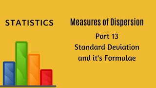 Measures of Dispersion  Part 13  Standard Deviation  Statistics  FYBCom  FYJC [upl. by Vladi]