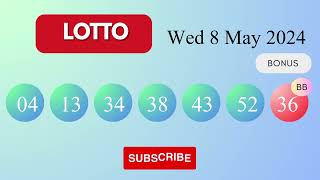 Lotto Draw Results on Wed 8 May 2024 The National Lottery UK [upl. by Madonna]