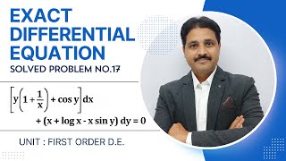 EXACT DIFFERENTIAL EQUATION SOLVED PROBLEM 17  FIRST ORDER DIFFERENTIAL EQUATION [upl. by Auj]