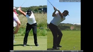 Jon Rahm golf swing  Long Iron faceon amp downtheline July 2017 [upl. by Purcell]