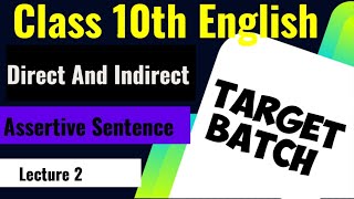 Direct And indirect speech class 10th English Grammar [upl. by Nileuqay]