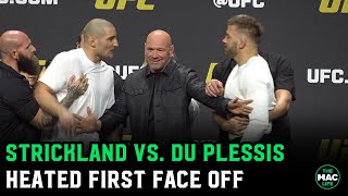 Sean Strickland vs Dricus Du Plessis Heated Face Off [upl. by Taimi284]