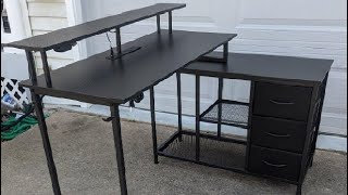 Seventable L Shaped Gaming Desk with Drawers Reversible Computer Desk Review [upl. by Templeton]