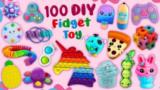 100 DIY FIDGET TOYS IDEAS  VIRAL TIKTOK FIDGET TOYS  POP IT  SQUISHY and more [upl. by Leduar]