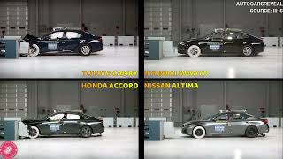 Toyota Camry vs Hyundai Sonata vs Honda Accord vs Nissan Altima  IIHS Crash Test 20232025 [upl. by Ansell101]