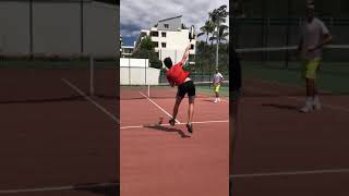 Tennis movement on overhead smash 🎾 [upl. by Htebazileyram]