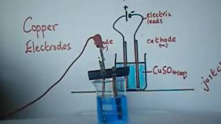 Solution Electrolysis Copper II Sulfate using copper electrodes [upl. by Ag451]