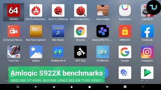 Amlogic S922X Antutu test Benchmarks Geekbench 4GFXBench appBeelink GT King Mali G52 [upl. by Juditha]