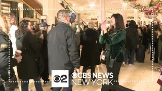 Black Friday shoppers up early at Macys Herald Square [upl. by Hgielah]