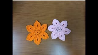 शिका हे सुंदर फूल विणायलाcrochet motif flowerlokariche fulक्रोशाऊन vinkam marathi [upl. by Cyprio]