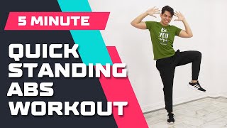 5 MIN STANDING ABS • Home Workout • Calorie Burning • Keoni Tamayo • Workout 181 [upl. by Netsrek]