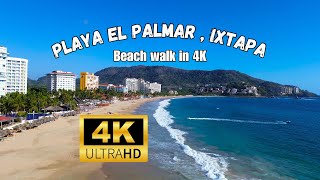 A walking tour of Playa El Palmar in Ixtapa Zihuatanejo 4K Video [upl. by Keavy977]