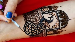 Beautiful Peacock bridal mehndi New Latest Dulhan wedding mehndi design Front Hand Bridal mehandi [upl. by Eidualc]