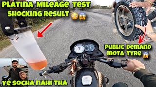 Bajaj Platina Mileage Test Mote Tyre Mein 😱😳  Unbelievable Mileage Result 😱  Public Demand ❤️ [upl. by Hsevahb]