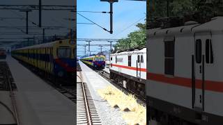 2 TRAINS COLLISION ON SAME TRACKS 😱 shorts train [upl. by Salokkin]