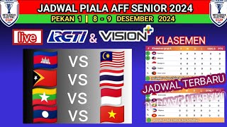 JADWAL PIALA AFF 2024 🔥 PEKAN PERTAMA 8  9 DESEMBER 2024 [upl. by Lyssa]