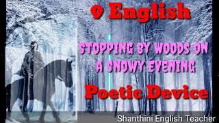 Poetic device stopping by Woods on a snowy evening line by line poetic device in Tamil and English [upl. by Nagyam740]