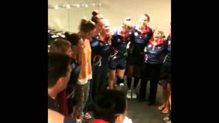 Melbourne Vixens sing team song after win over the Firebirds 10412 [upl. by Ymmij]