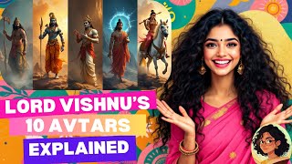 Ten Avatars Of Lord Vishnu  Dashavtars lordvishnu hindumyths indianmythology historyofindia [upl. by Atelra208]