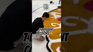 Did you ever wonder how they paint the Chicago Blackhawks logo at the United Center chicagosports [upl. by Pliam246]