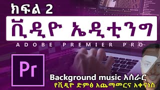 Video Editing in Amharic part 2  Adobe Premier Pro Amharic tutorial  Biruk INFO [upl. by Adan]