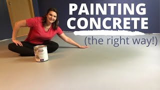 How I Painted My Concrete Floor DIY Budget Friendly Basement Floor Option [upl. by Allevon]