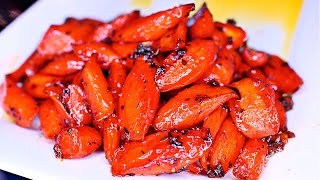 Honey Garlic Butter Carrots Recipe  Easy Roasted Carrots [upl. by Dlarej]