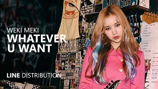 WEKI MEKI 위키미키  WHATEVER U WANT  Line Distribution [upl. by Akirehs506]