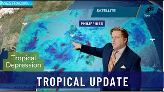 Tropical Update New Tropical Depression Forms east of the Philippines and near Guam [upl. by Jerrie]