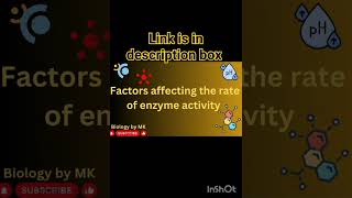 Factors affecting the rate of enzyme activity enzymes shortvideo [upl. by Tertius]