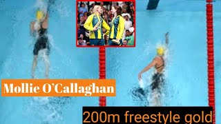 Who won the womens 200m freestyle final  Mollie O’Callaghan Wins 200m highlights [upl. by Eirahs]