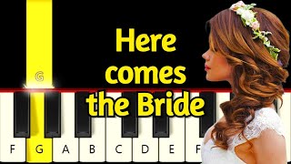 Here comes the Bride Bridal Chorus  Wagner Very Easy and Slow Piano tutorial  Beginner [upl. by Enairb739]