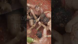 La Tomatina vuelve a teñir de rojo Buñol en su 77 edición [upl. by Biondo]