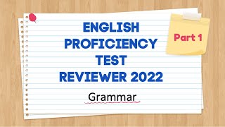 EPT REVIEWER 2022  GRAMMAR  PART 1  PRACTICE TEST  TEACHER JHEAN [upl. by Ermeena]